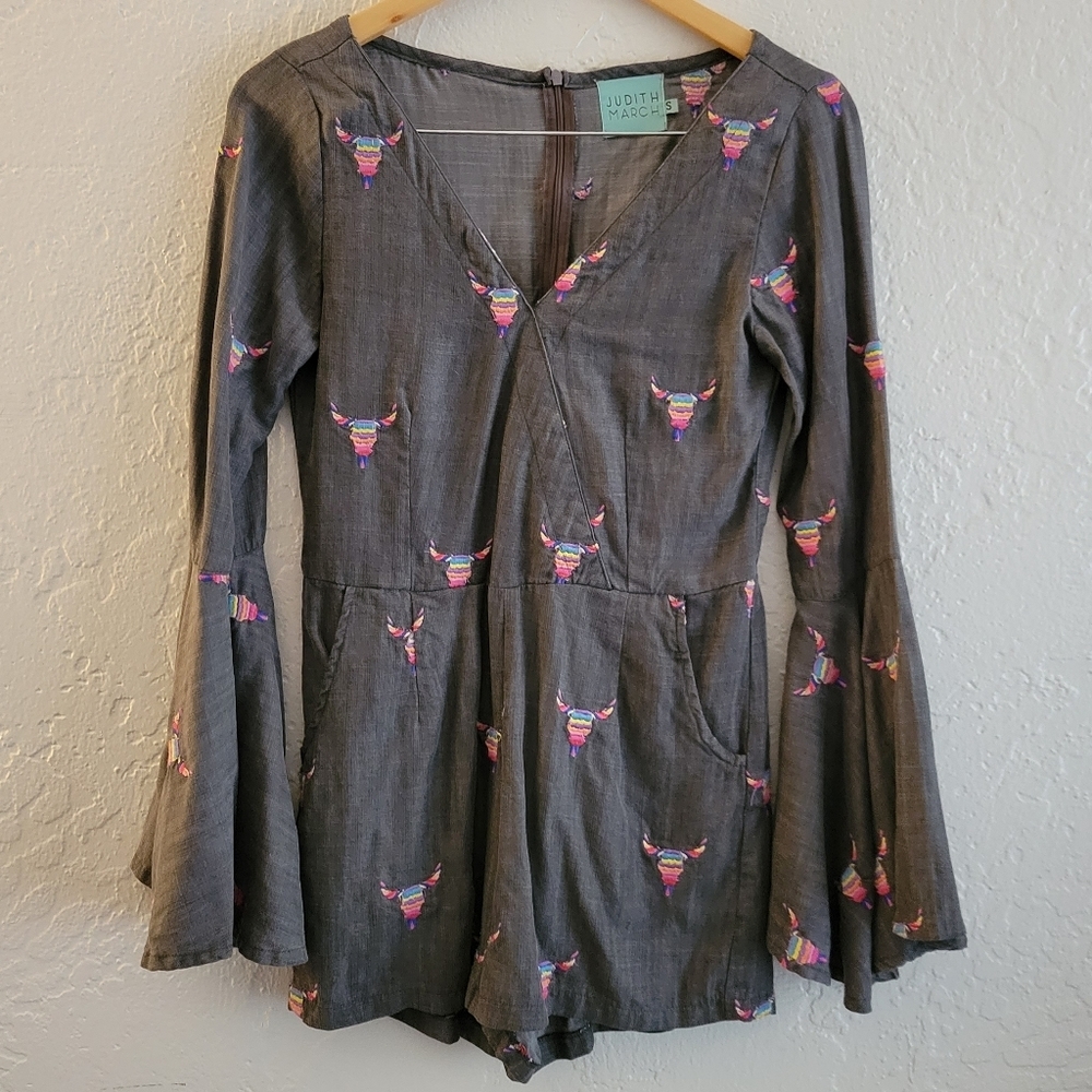 Judith March Rainbow Bull Romper Small
